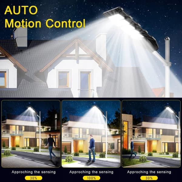 LED SOLAR GADE LAMPE UDENDØRS KRAFTFULD 1500W HAVELAMPE 900LED