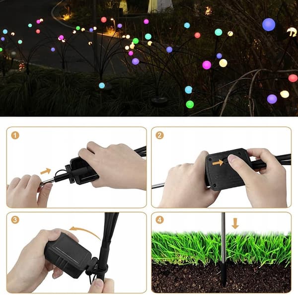 SOLKOLDE HAVELYKKER LED HIT BALLS SWING TIL HAVE RGB 2 STK.