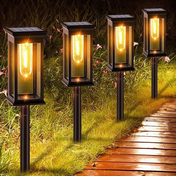Solcelledrevne havelamper til indbygning, solcelledrevne LED-belysning, 2 stk.