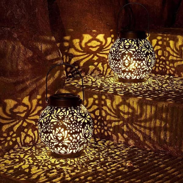 LED-LAMPA TRÄDGÅRDSPENDEL UNDER THE GAZETTE HÄNGANDE DEKORATION VARMT LJUS
