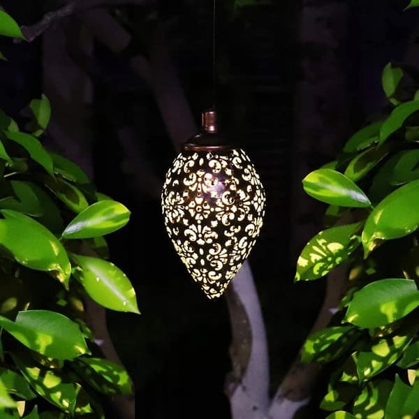 TRÄDGÅRDSLAMPA LYKTA VÄGGLAMPA SOLCELLPENDEL EK LAMPA VARM FÄRG