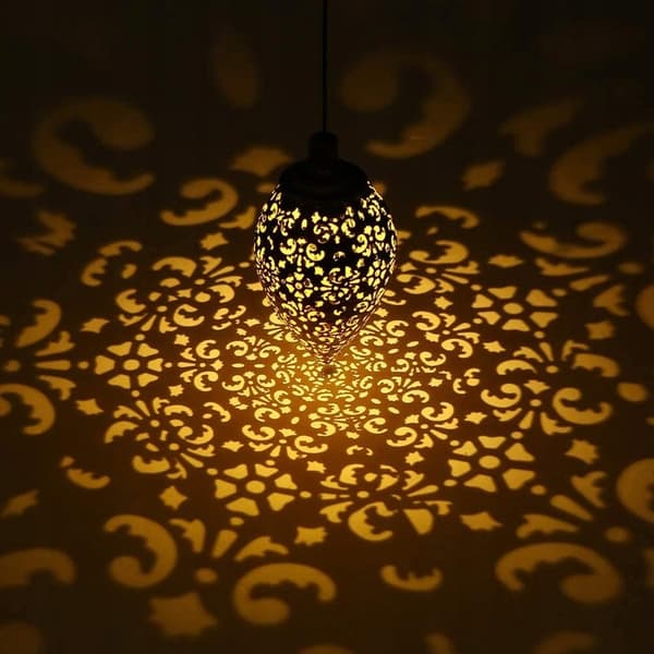 TRÄDGÅRDSLAMPA LYKTA VÄGGLAMPA SOLCELLPENDEL EK LAMPA VARM FÄRG