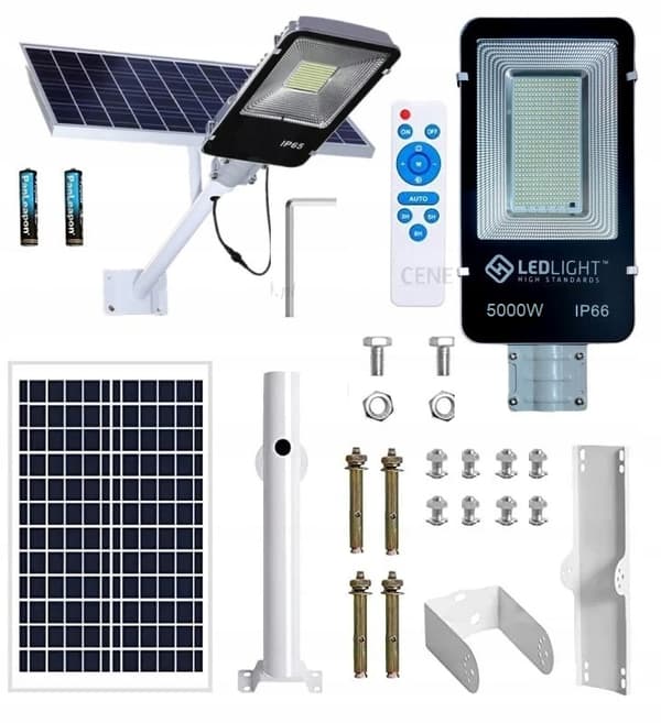 STOR LED SOLGATALYKTA UTOMHUS KRAFTFULL 5000W LYKTA MED SENSOR