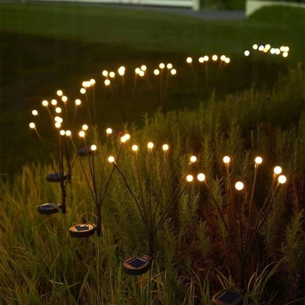 Solcellelampe, drevne kugler, 6 LED, have, DEKORATIV, til haven, 2 STK.