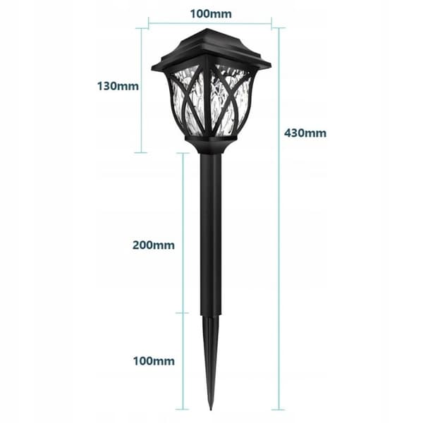LED-lyhdyt, rei'itetyt lamput, lattiavalaisin, puutarhavalaistus, 6 kpl:n setti, 43 cm