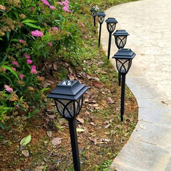 LED-lyhdyt, rei'itetyt lamput, lattiavalaisin, puutarhavalaistus, 6 kpl:n setti, 43 cm