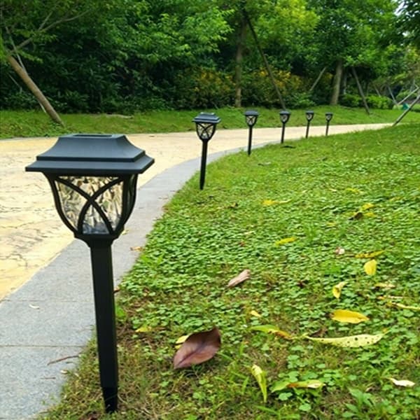 LED-lyhdyt, rei'itetyt lamput, lattiavalaisin, puutarhavalaistus, 6 kpl:n setti, 43 cm