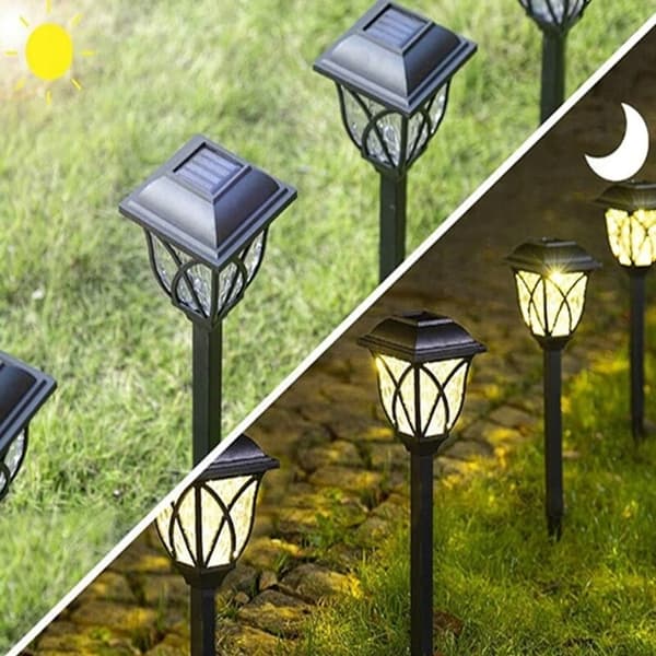 LED-lyhdyt, rei'itetyt lamput, lattiavalaisin, puutarhavalaistus, 6 kpl:n setti, 43 cm