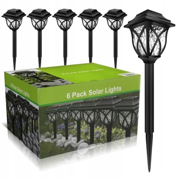 LED-lyhdyt, rei'itetyt lamput, lattiavalaisin, puutarhavalaistus, 6 kpl:n setti, 43 cm