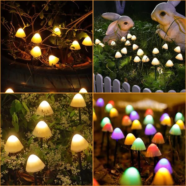 SVAMPLAMPA NERDRIVEN I MARKEN MED SOLPANEL RGB LED 5M