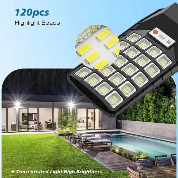 TRÄDGÅRDSLYKTA SOLKOPPLAMPA FÖR STOLPE KRAFTFULL 2000W GATUPANEL CREE LED