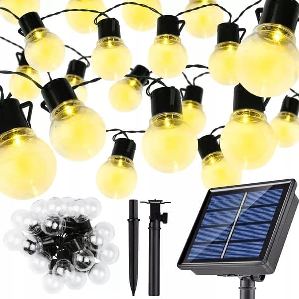 TRÄDGÅRDSGIRLANG 20 LED-UPPÄNG MED SOLPANEL BALKONG FÖR PALLTUS