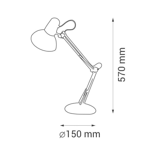 LUCY HØJ SKRIVEBORDSLAMPE 57cm E27 GEVIND NILSEN