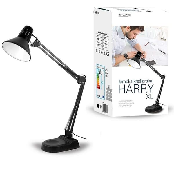 Nilsen Harry XL skrivebordslampe sort E27