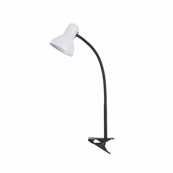 E27 Nika skrivebordslampe med klips hvid