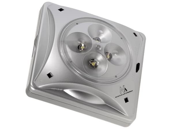 Maclean MCE124 Solcellelampe 4LED Belysning Skumringssensor Sølv