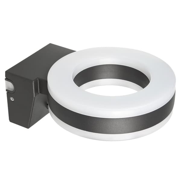 Maclean LED-lampa, väggmonterad, med PIR-sensor, PC+ALU, 20W, 1700lm, IP65, Neutralvit 4000K, grå, MCE365
