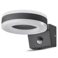 Miniatyrbild 1 av 4: Maclean LED-lampa, väggmonterad, med PIR-sensor, PC+ALU, 20W, 1700lm, IP65, Neutralvit 4000K, grå, MCE365