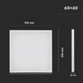 Miniatyrbillede 4 af 7: LED-panel V-TAC VT-6139 36W 600x600 3i1 universal overflade-/planmontering 6500K 3960lm (SKU 638021)