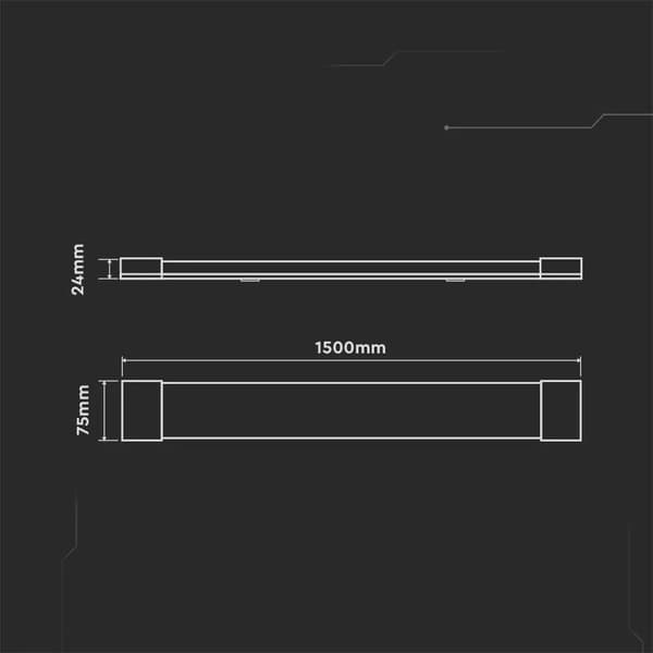 LED-valaisin V-TAC VT-8-50 50W lineaarinen, pinta-asennettava 150cm 120Lm/W 6500K 6000lm (SKU 20355) Valkoinen