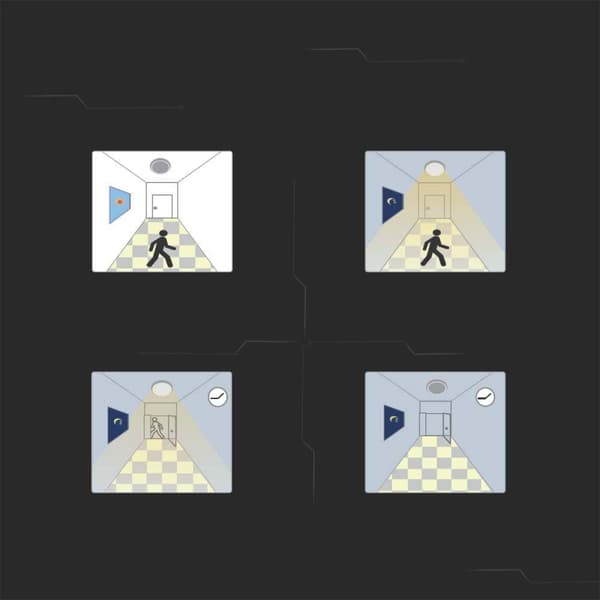 Plafond V-TAC VT-8624S utanpåliggande 24W LED IP44 29cm rörelsedetektor 4000K 2500lm (SKU 76631) Vit