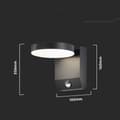 Miniatyrbillede 3 af 4: Projektor facadelampe V-TAC 17W LED bevægelsessensor rund sort IP65 VT-11020S-RD-B 4000K 2480lm