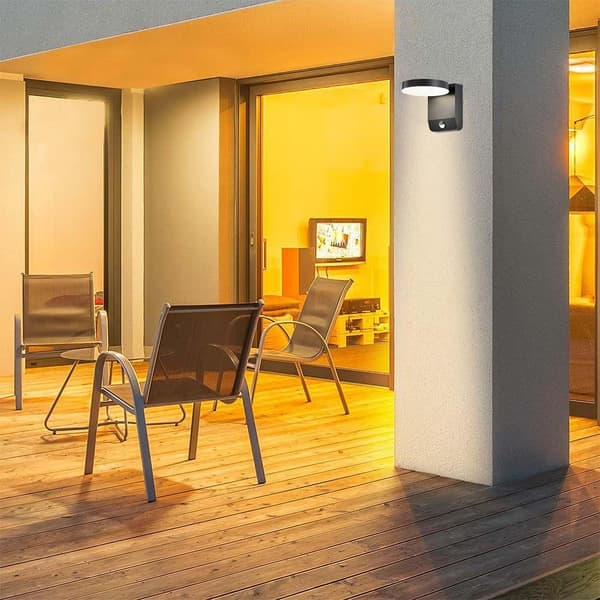 Projektor facadelampe V-TAC 17W LED bevægelsessensor rund sort IP65 VT-11020S-RD-B 4000K 2480lm