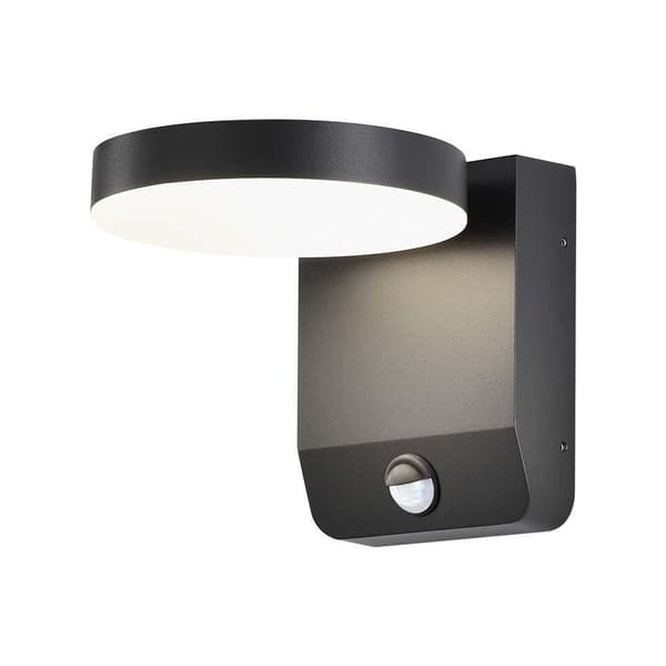 Projektor facadelampe V-TAC 17W LED bevægelsessensor rund sort IP65 VT-11020S-RD-B 4000K 2480lm