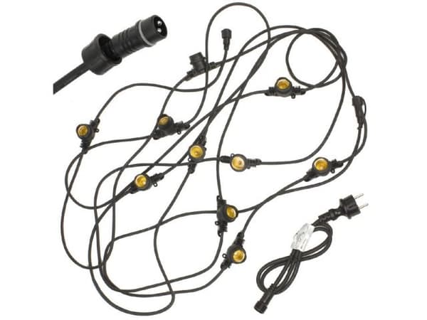 Maclean-seppele, ketjuvalo, sisä- ja ulkokäyttöön, IP44, 10xE27, maks. kuorma 2300W, 10m, MCE410