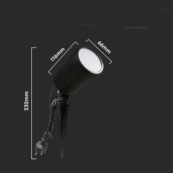Trädgårdsarmatur V-TAC VT-5167 7W LED SMART WiFI IP65 RGB+3000K-6500K 520lm (SKU 3014) Svart