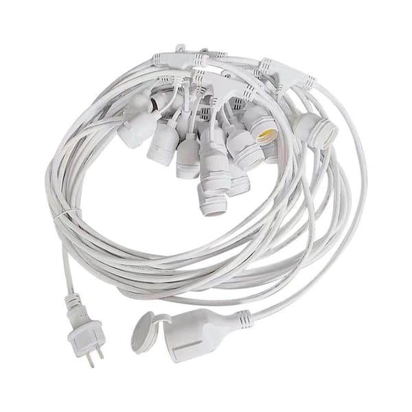 Havegirlande V-TAC Hvid 15 meter 15 armaturer E27 Gummi+Fatning IP54 VT-713