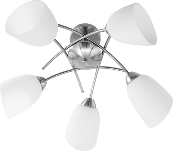 Activejet Klassisk taklampa med ljuskrona, NIKITA, nickel, 5xE27, för vardagsrum
