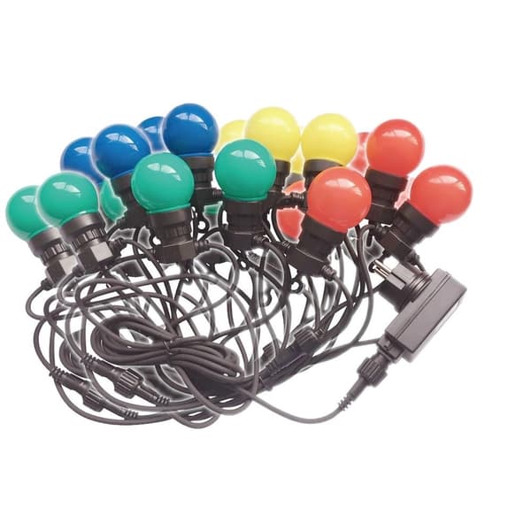 V-TAC Havegirlande (kæde) LED 10 meter 20 pærer 0,5W VT-71020 RGBY 600lm