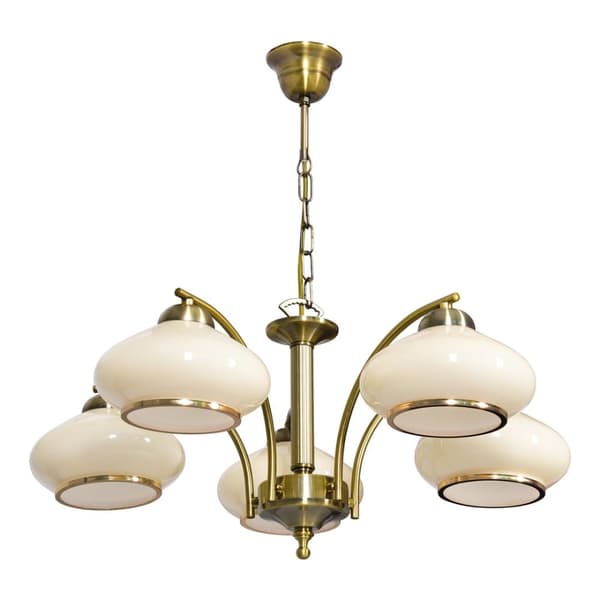 Activejet Classic takkrona pendellampa RITA Patina 5xE27 för vardagsrum Oblekt