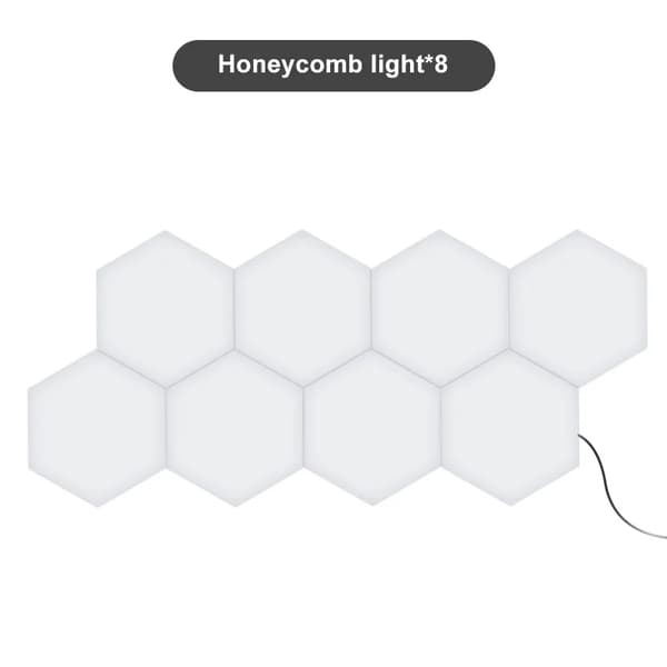 Modulära hexagonala LED-vägglampor, beröringskänslig kontroll, enkel installation,8, EU