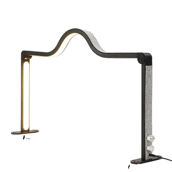 Halvmåne Neglelampe, Trinløs Dæmpning, Høj CRI,Sort rhinestones