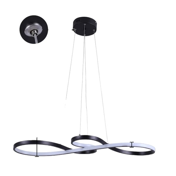 Modern Krona, Justerbar Höjd, Energibesparande LED,Dimmable, svart