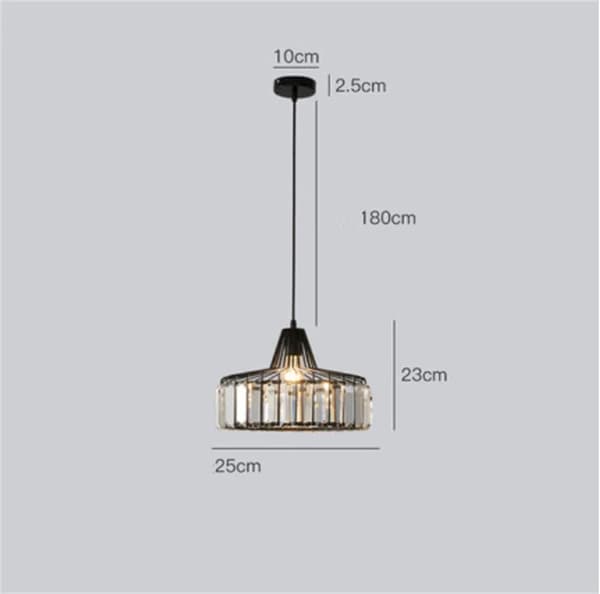 Kristallkrona, Modern Design, LED-belysning,1 ljus -Svart, ingen glödlampa