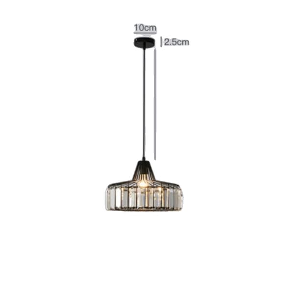 Kristallkrona, Modern Design, LED-belysning,1 ljus -Svart, ingen glödlampa