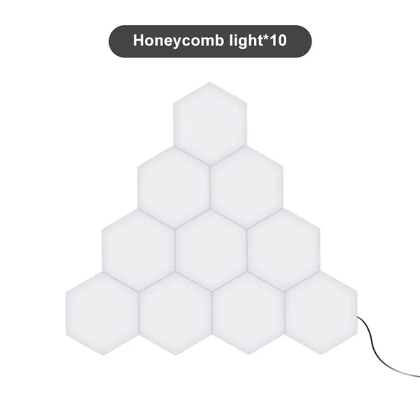 Modulære hexagonale LED væglamper, berøringsfølsom kontrol, nem installation,10, EU