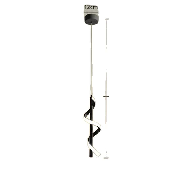 LED-krona, justerbar höjd, modern spiraldesign,Svart A, Varmt ljus