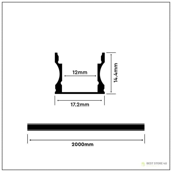 V-TAC Aluminiumprofil 2mb Svart, Svart Hölje VT-8110