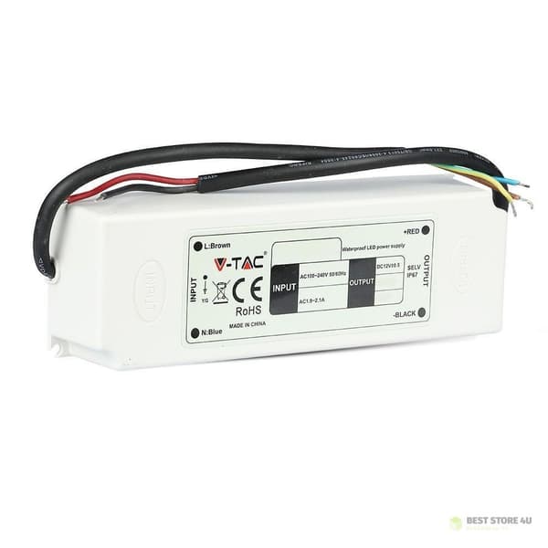 LED-strömförsörjning V-TAC 100W 12V 8A IP67 Hermetiskt EMI-filter VT-22105 5 års garanti