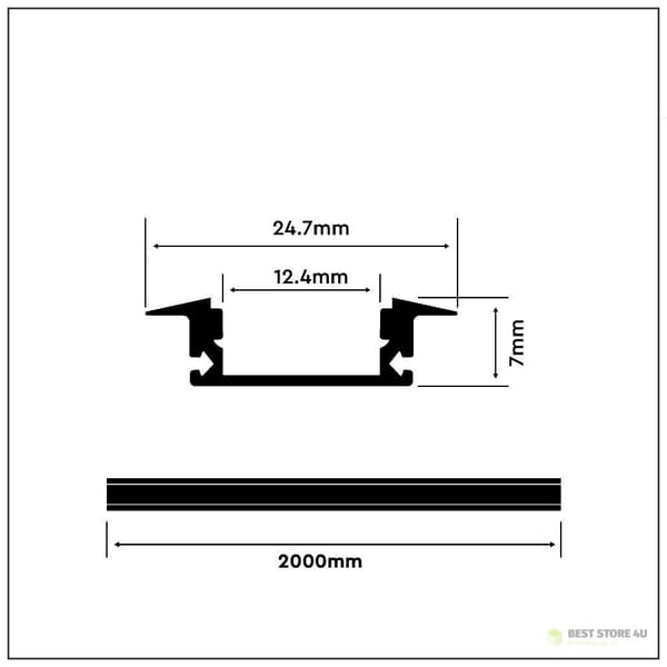 V-TAC 2mb anodiseret aluminiumsprofil, mælkeagtig skygge, indbygget VT-8106