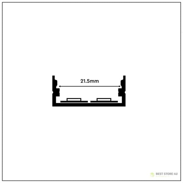 V-TAC Aluminiumprofil 2mb Anodiseret, Mælkefarvet, Til to 21,5 mm bånd VT-8108