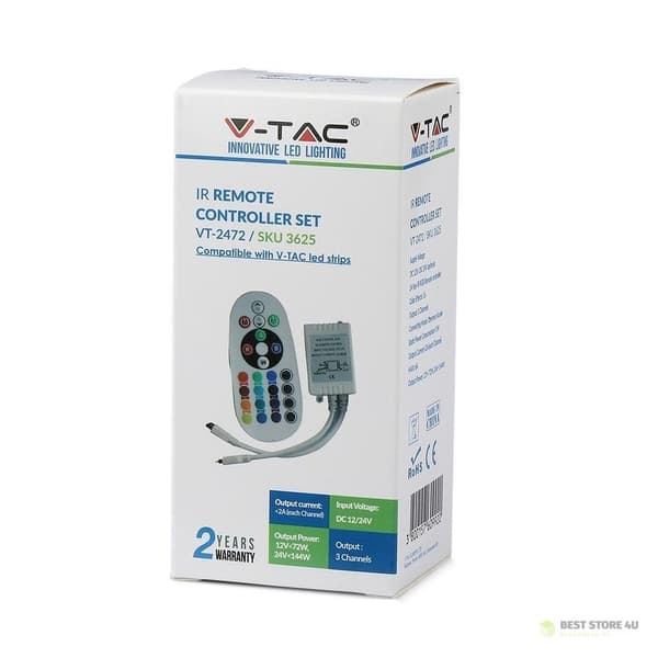 RGB LED-nauhanohjain 72W infrapuna 24 painiketta V-TAC VT-2472