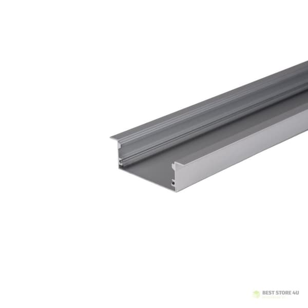 V-TAC alumiiniprofiili 2mb anodisoitu, maitomainen sävy, upotettava 20x50mm VT-8207