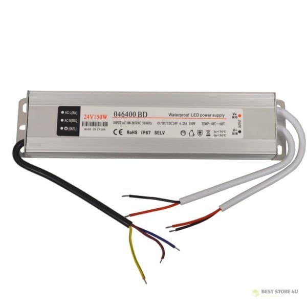 LED strømforsyning 24V 150W spænding IP67 aluminium EK