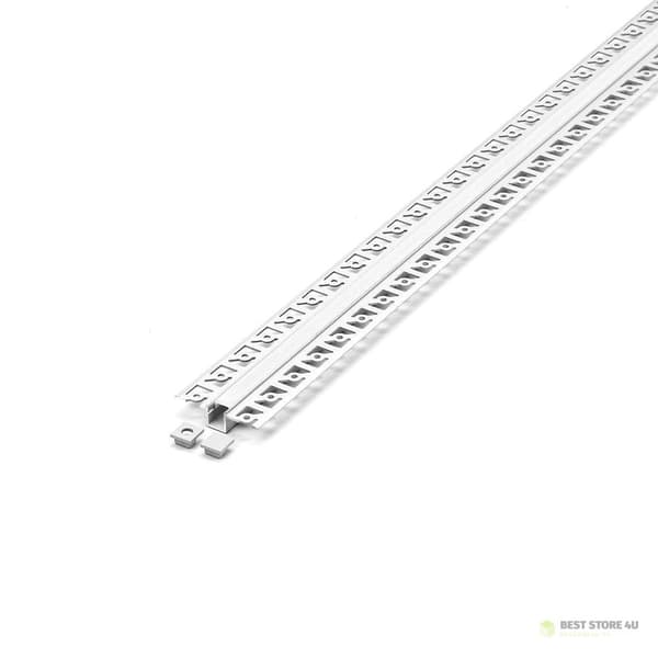 V-TAC Aluminiumprofil 2mb Anodiseret, Mælkefarvet, Til Pudsning 9,5mm VT-8102