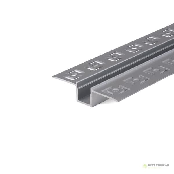 V-TAC Aluminiumprofil 2mb Anodiseret, Mælkefarvet, Til Pudsning 9,5mm VT-8102
